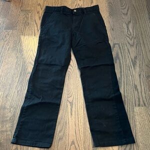 Chaps kids black flat front cotton blend stretch fit size 12 husky adjustable